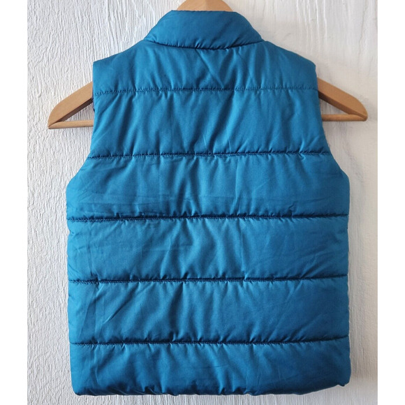 Calvin Klein Jeans Boys Teal Puffer Vest Size 5 Zip Pockets Logo - Picture 2 of 5
